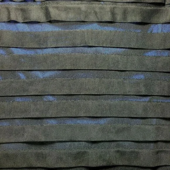 Adrianna Papell Cocktail Dress Size 6 Blue Lining Black Overlay Mesh Tiered - Picture 4 of 9